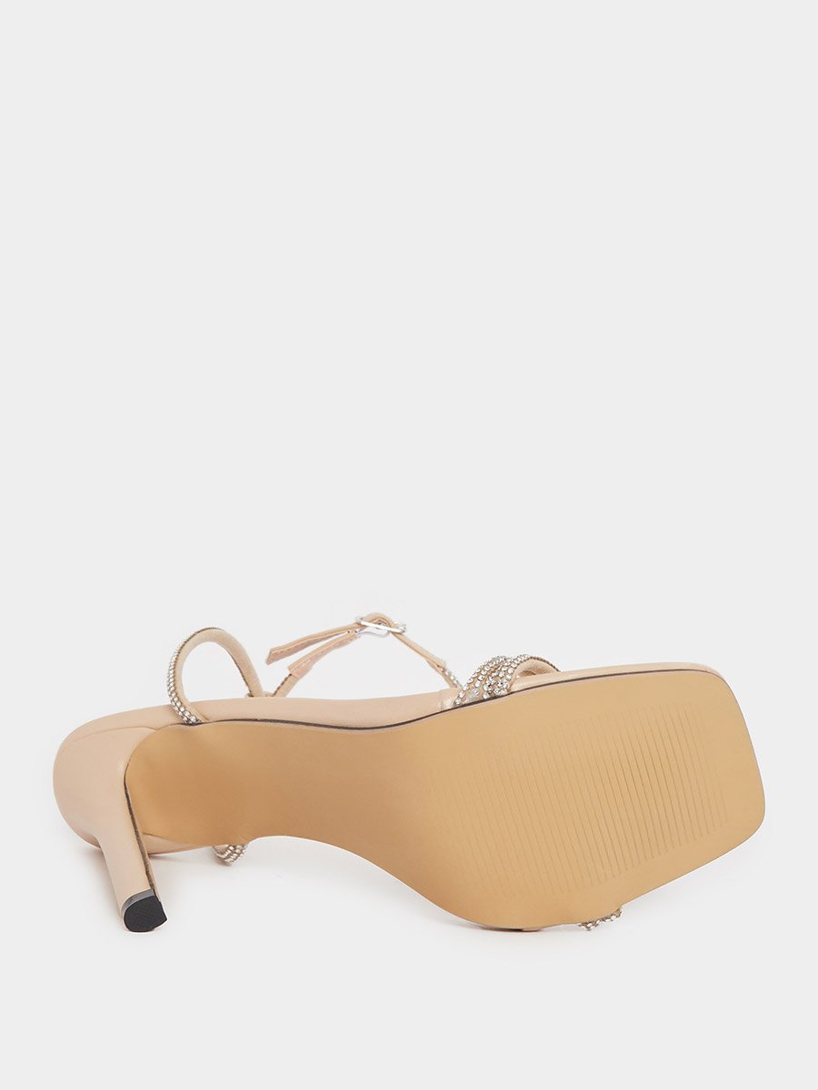 Embellished Strap Stiletto Heel Sandals