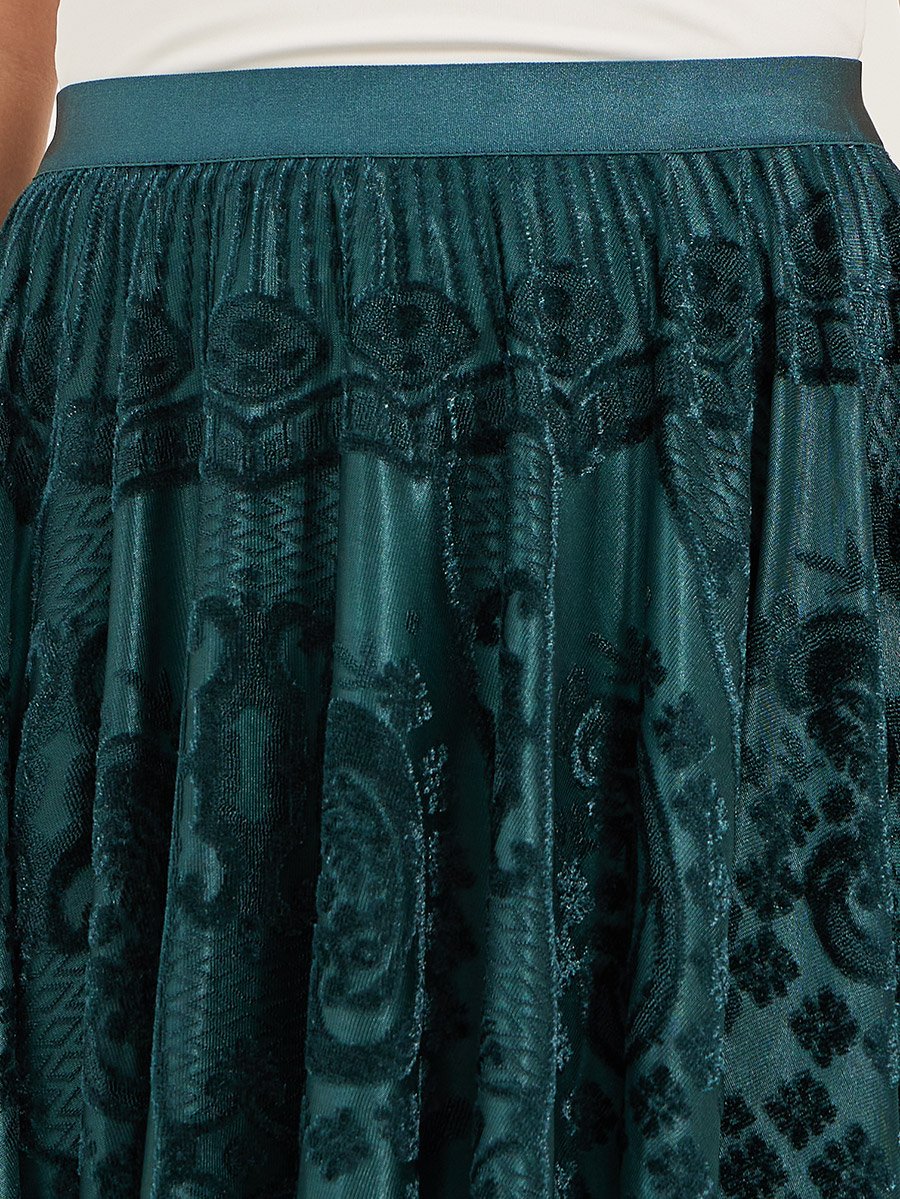 Burnout Design A-Line Midi Skirt