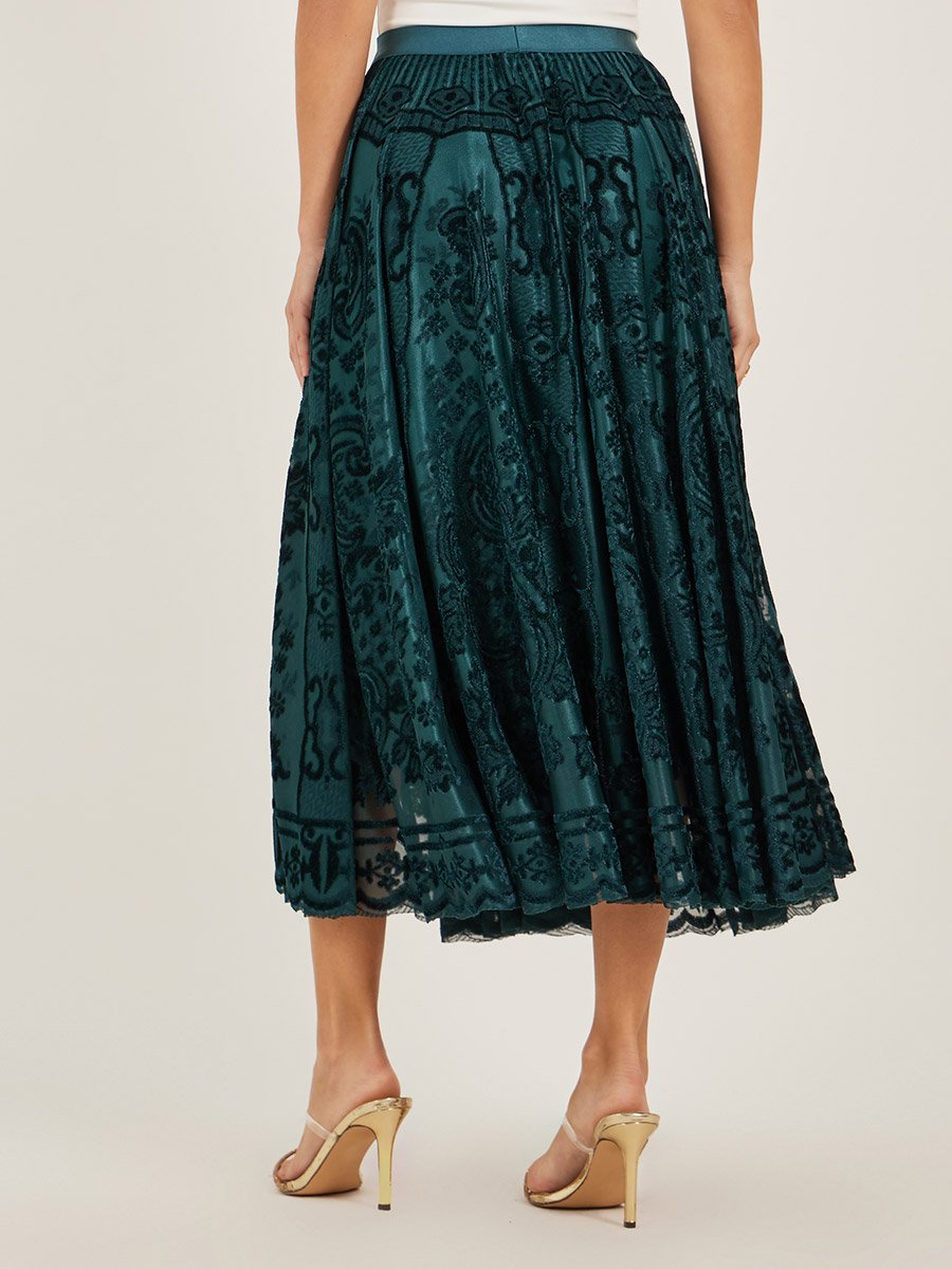 Burnout Design A-Line Midi Skirt