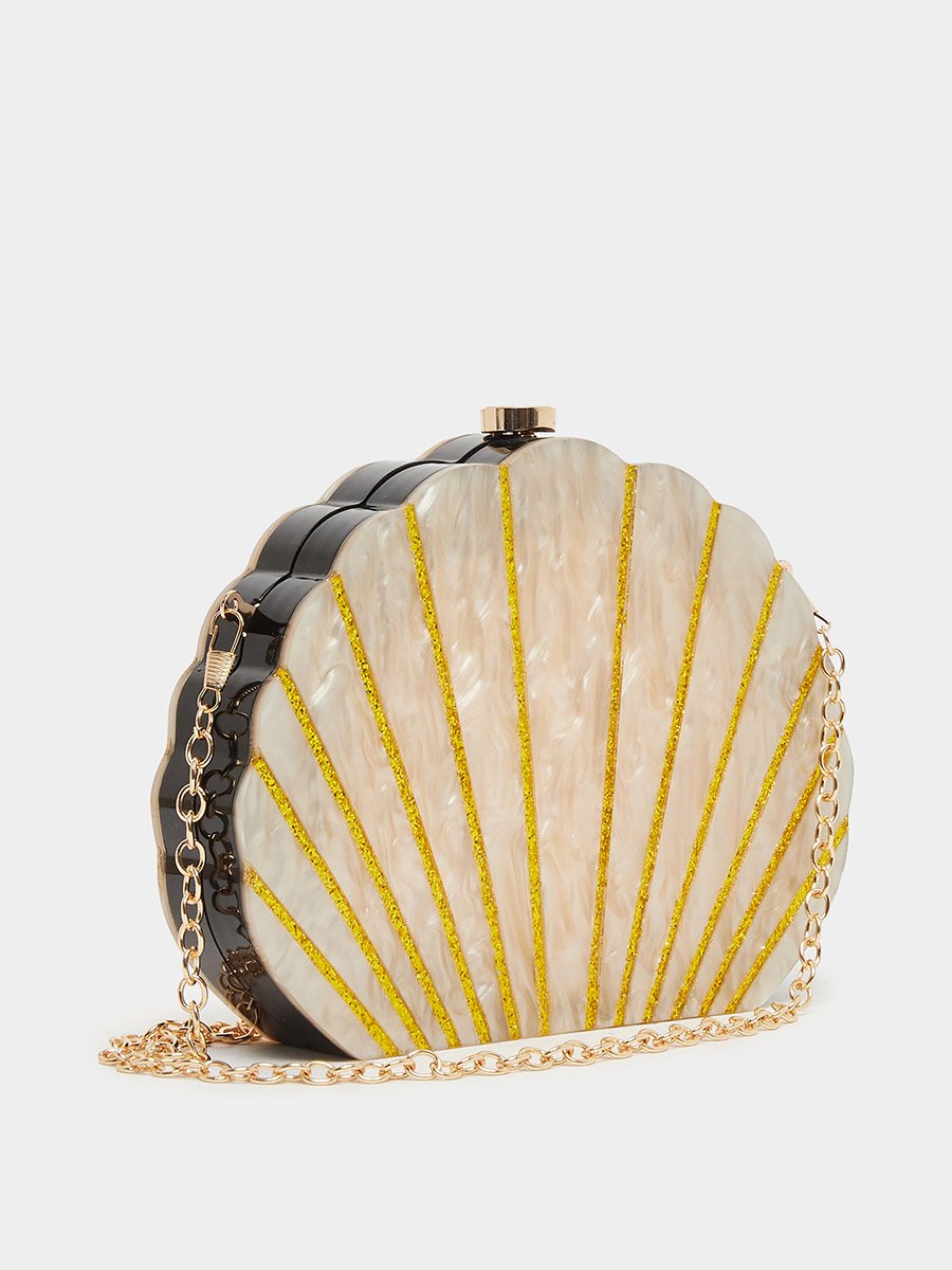 Shell Shape Clutch with Chain Strap
