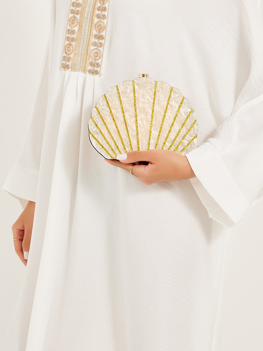 Shell Shape Clutch with Chain Strap