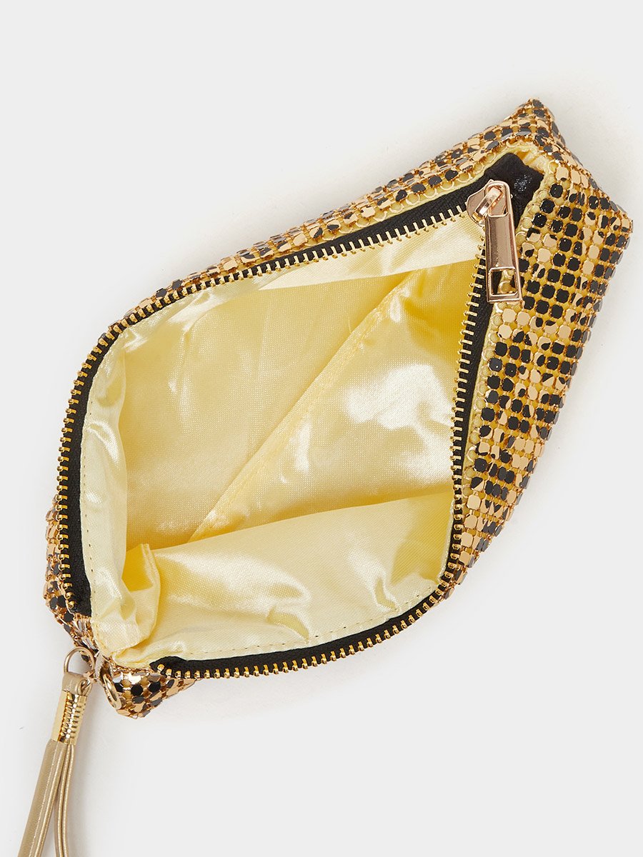 Embellished Clutch with Zip Closure