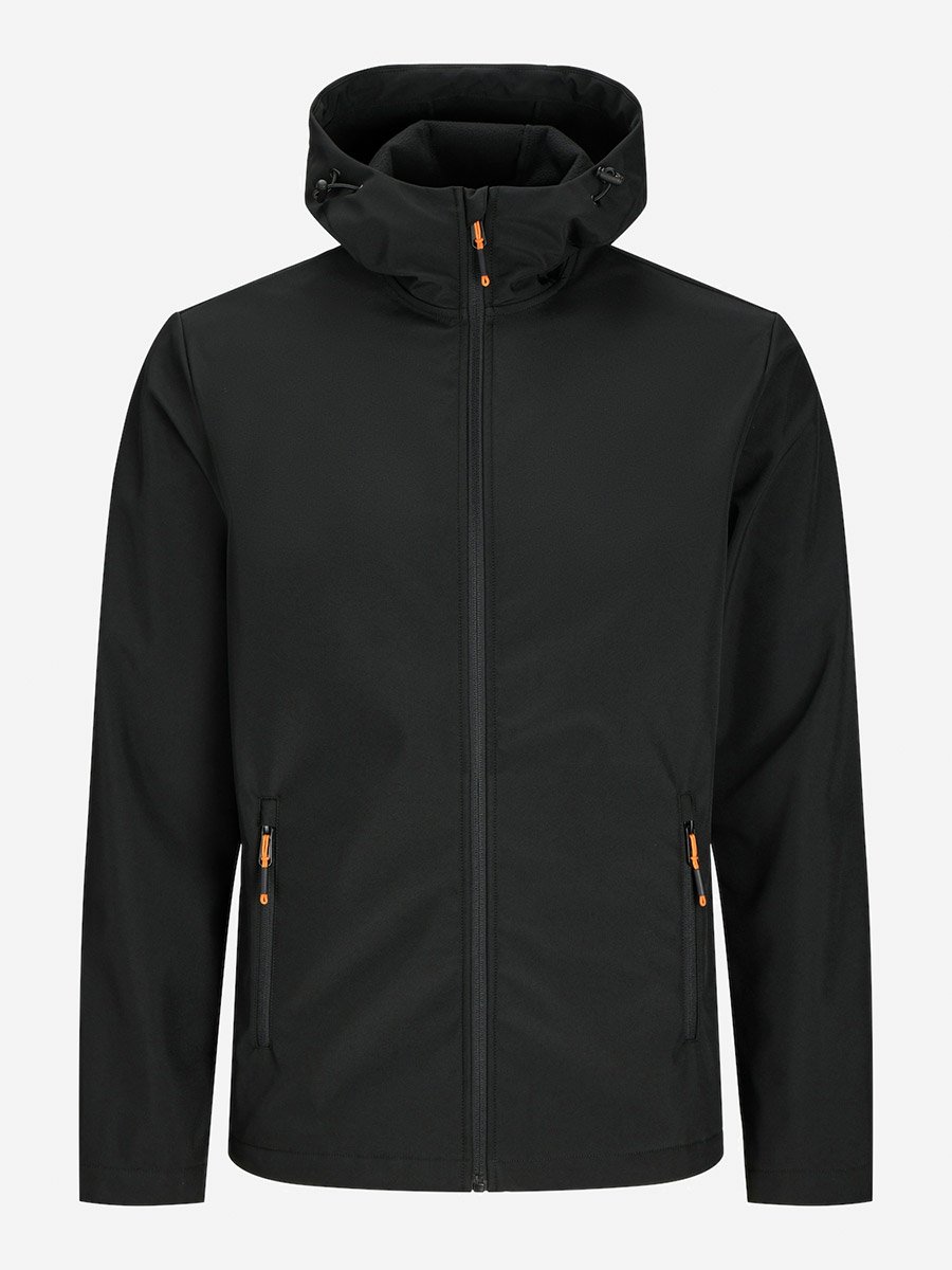 Pull Tab Zip Detail Hooded Jacket