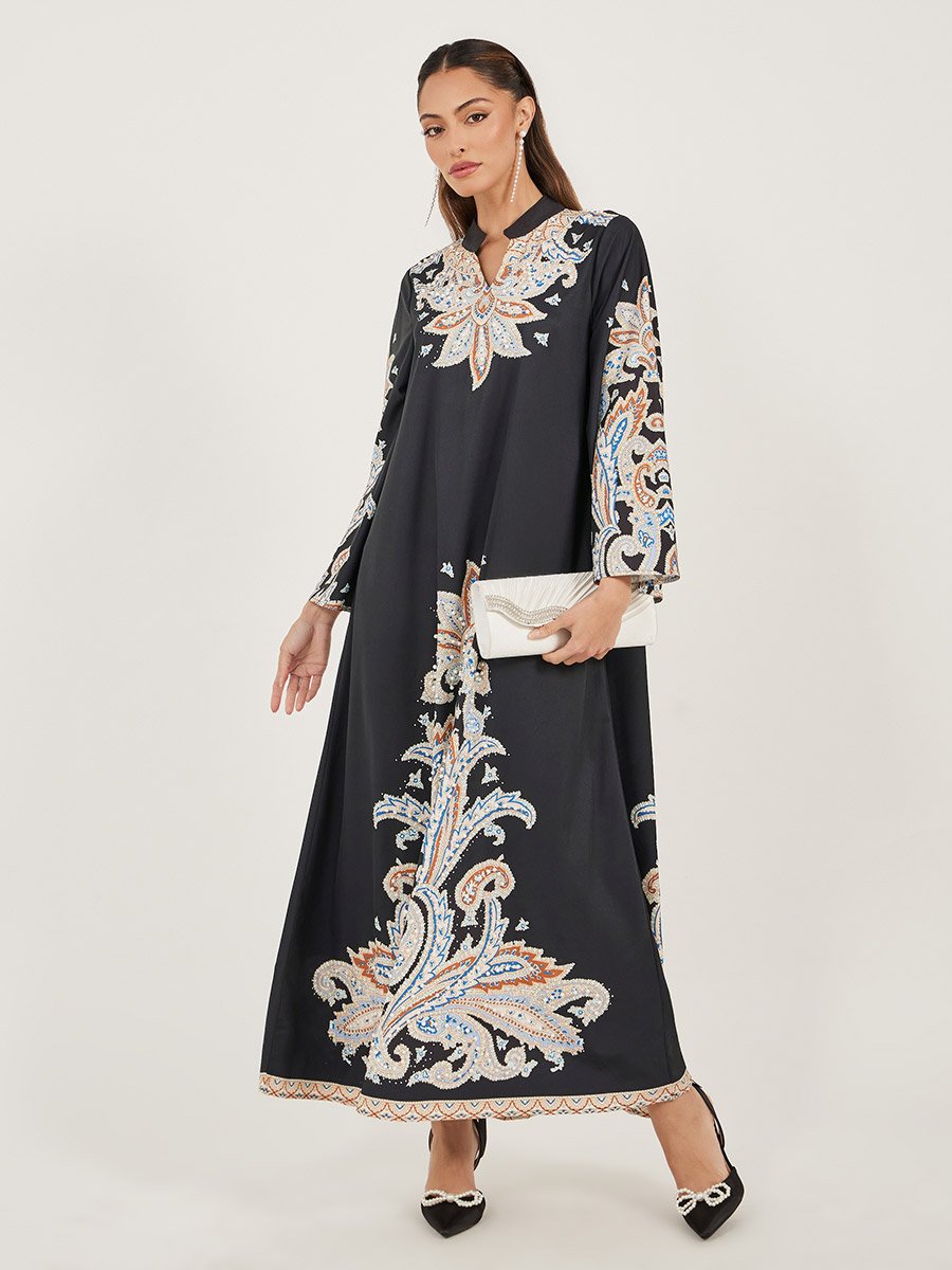 Maxi Jalabiya with Digital Print