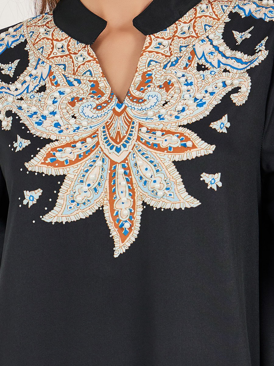 Maxi Jalabiya with Digital Print