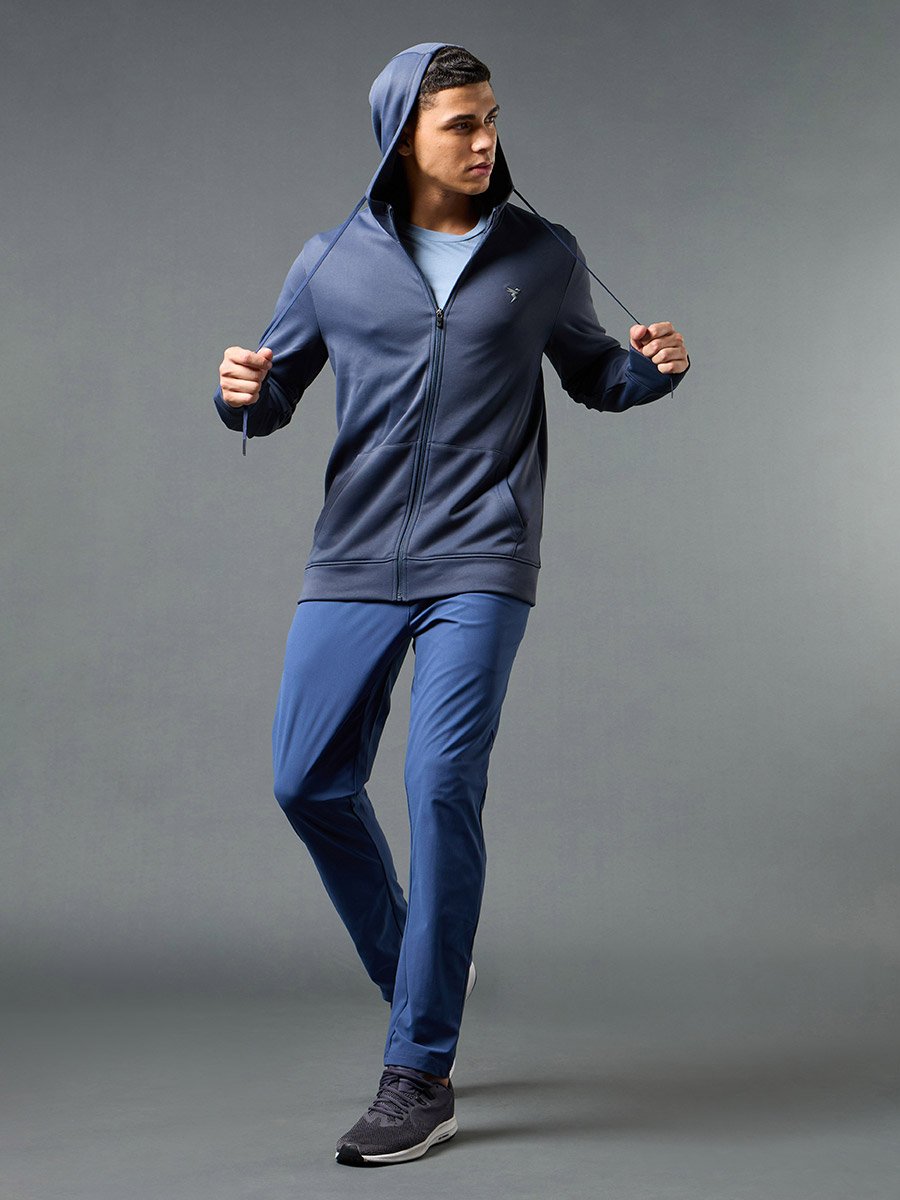 Solid Long Sleeve Hoodie with Zip Closure