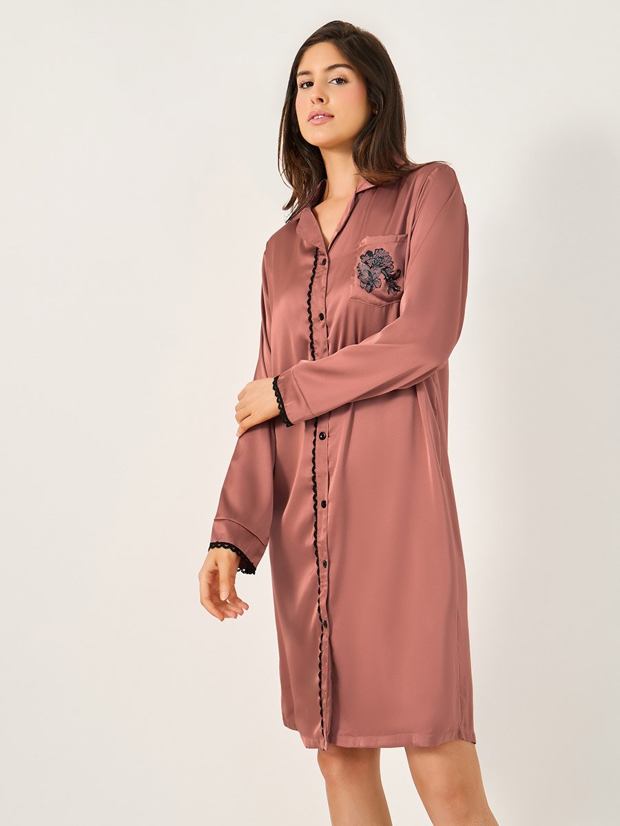 Lace Pocket Detail Nightshirt