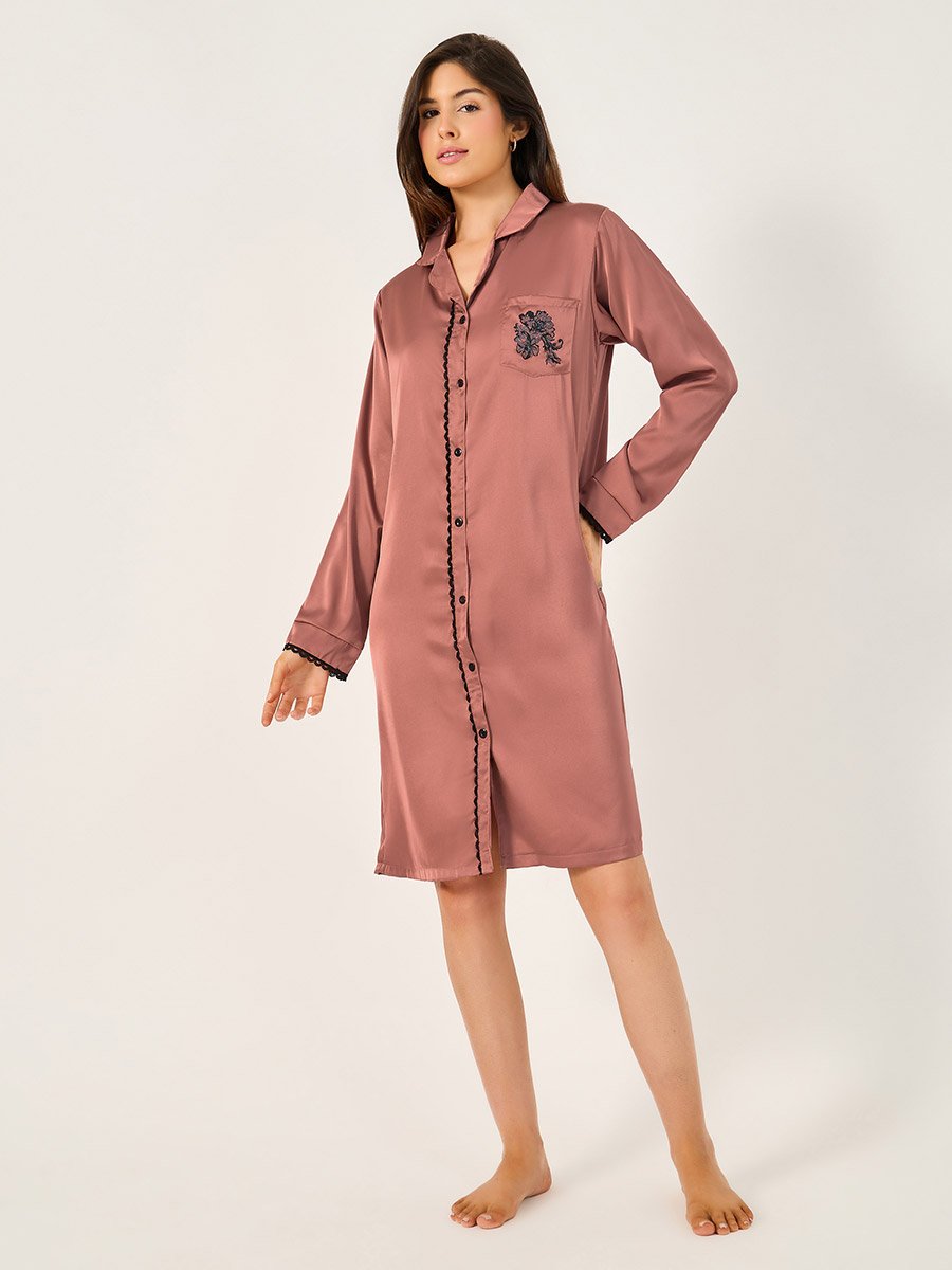 Lace Pocket Detail Nightshirt