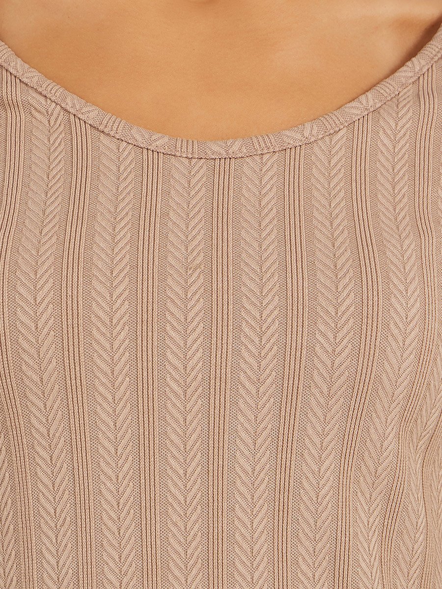Jacquard Rib Lettuce Hem Nightdress
