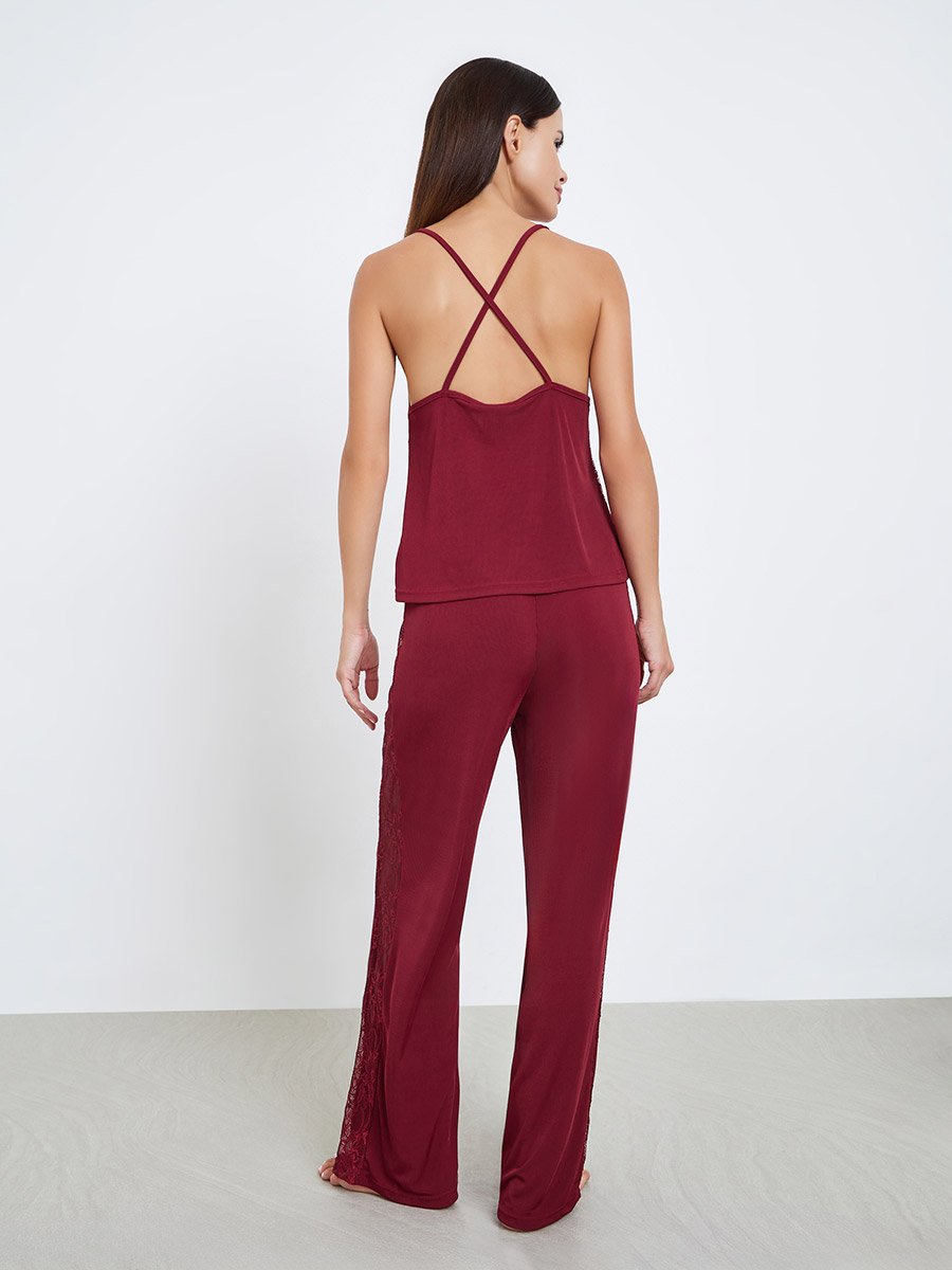 Side Lace Insert Cami and Pyjama Set