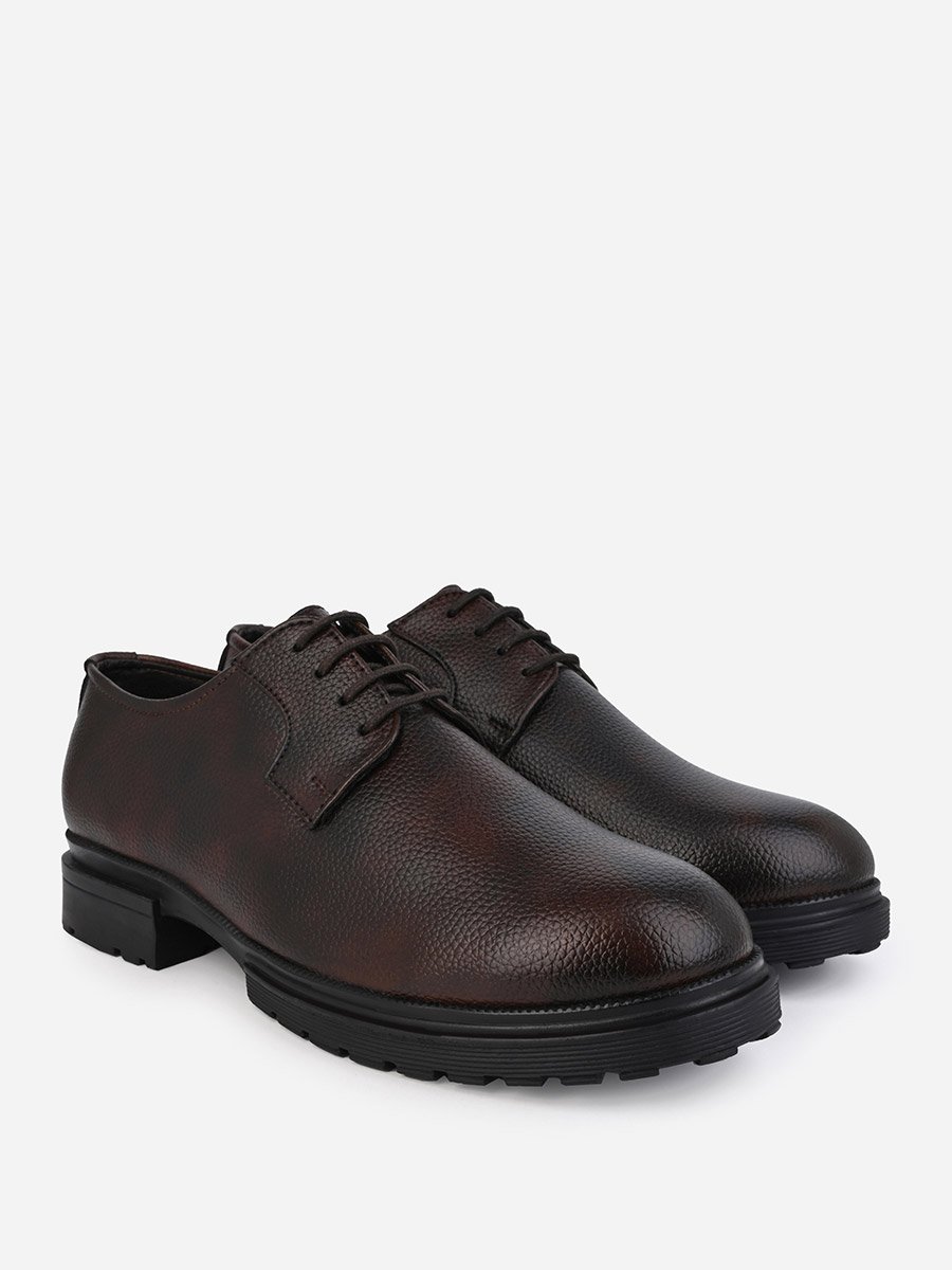 Grain Faux Leather Oxford Lace Up Shoes