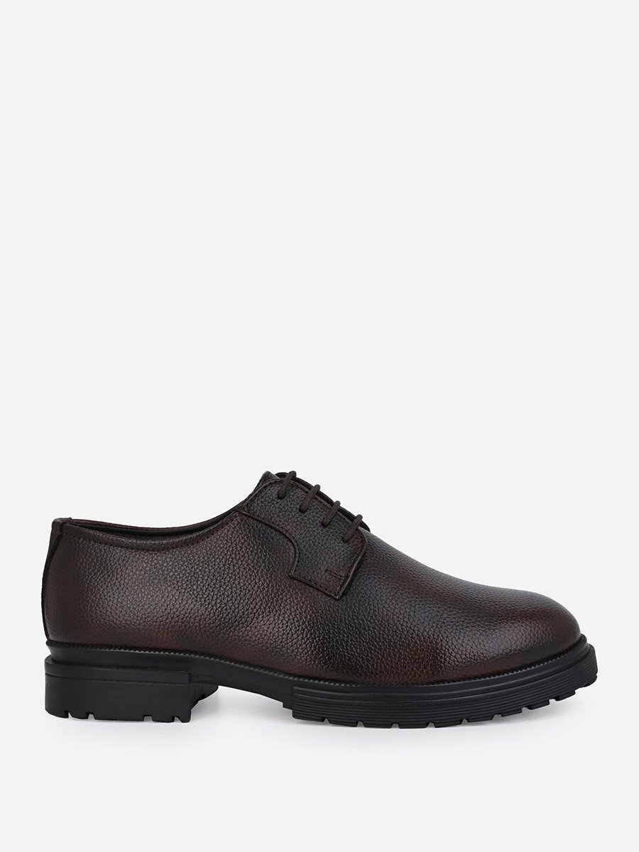 Grain Faux Leather Oxford Lace Up Shoes
