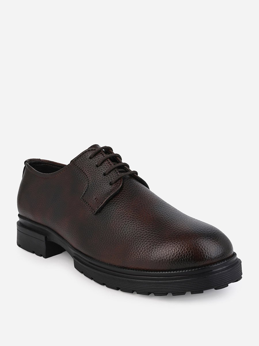 Grain Faux Leather Oxford Lace Up Shoes