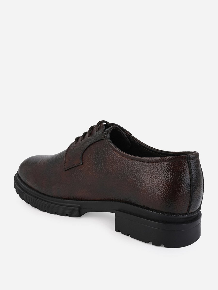 Grain Faux Leather Oxford Lace Up Shoes
