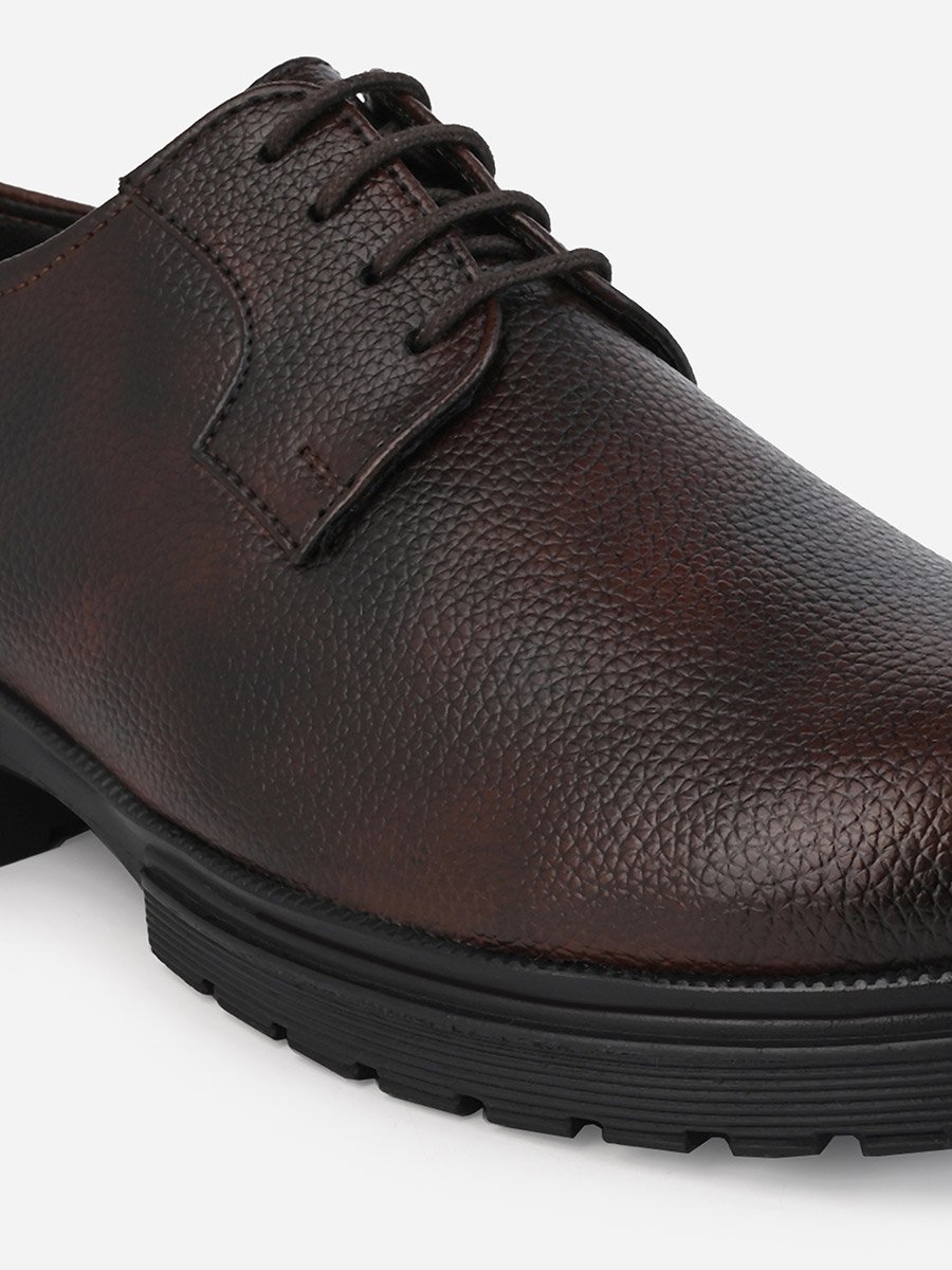 Grain Faux Leather Oxford Lace Up Shoes