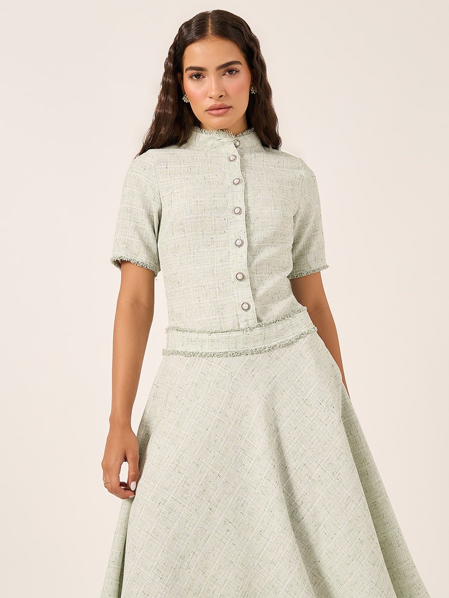 Plain Short Sleeves A-Line Midi Dress