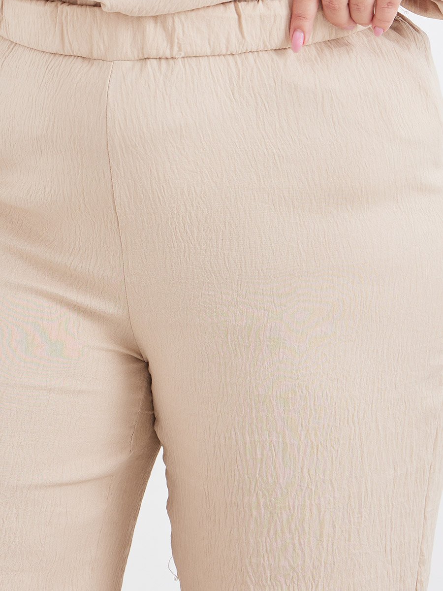 Plus Size Textured Wide Leg Trousers