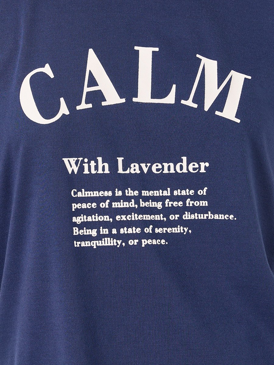 Calm Slogan Print T-Shirt and Aztec Print Pyjama Set