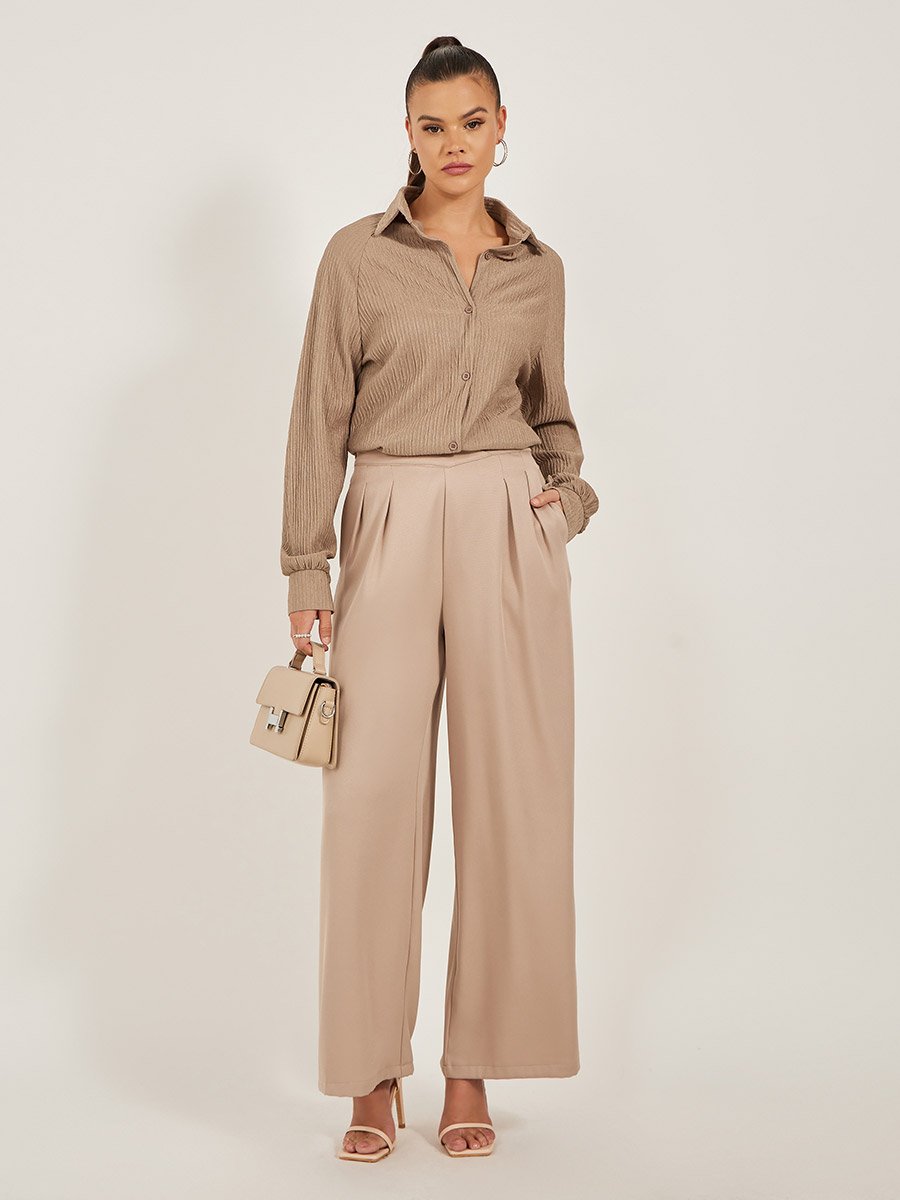 Textured Knit Oversized Shirt with Raglan Sleeves