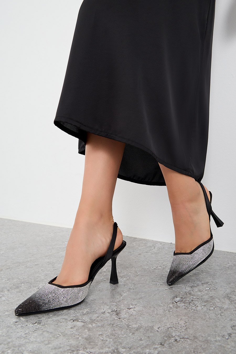 Embellished Ankle Strap Stiletto Heel Shoes