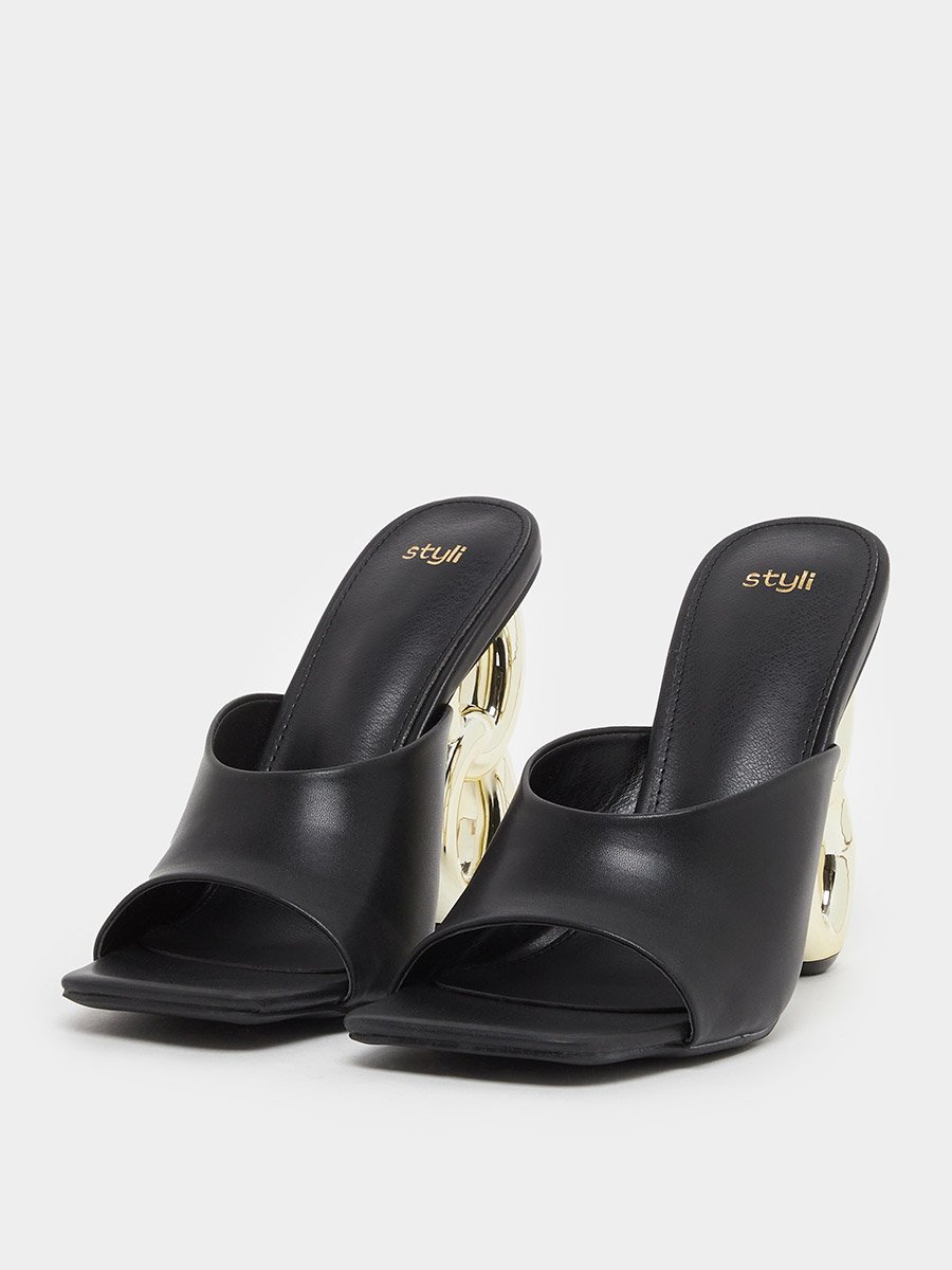 Chain High Heel Sandals