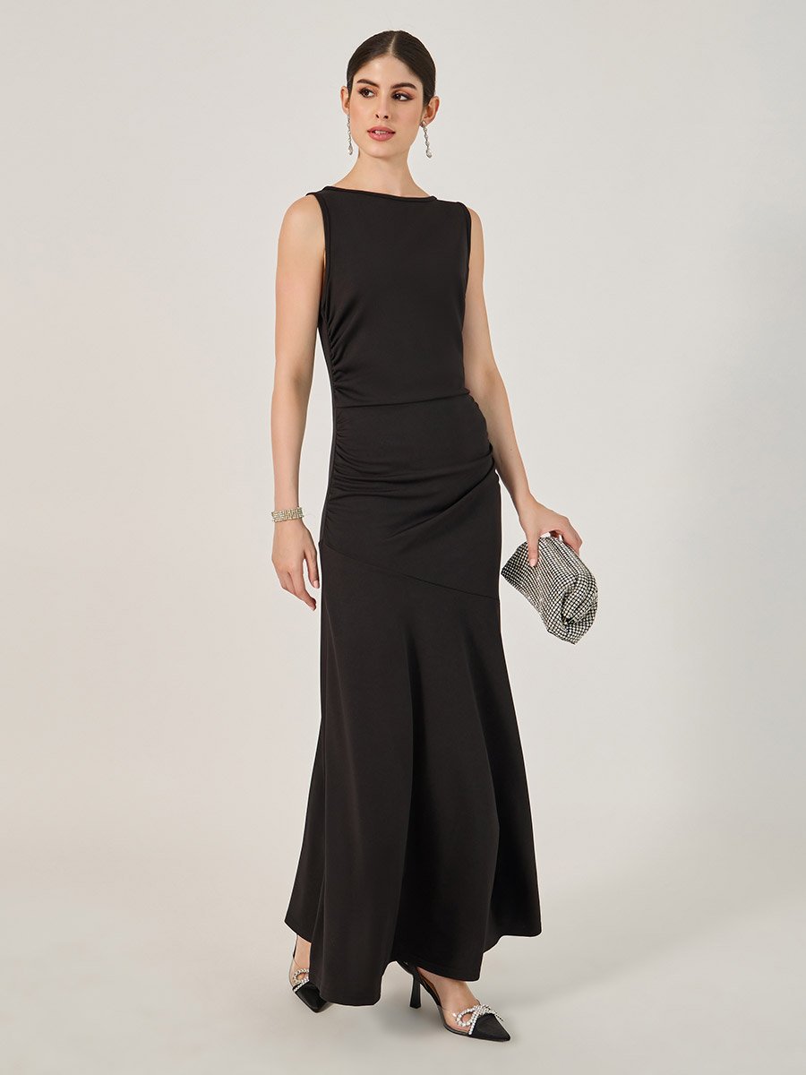 Plain Sleeveless Mermaid Maxi Dress
