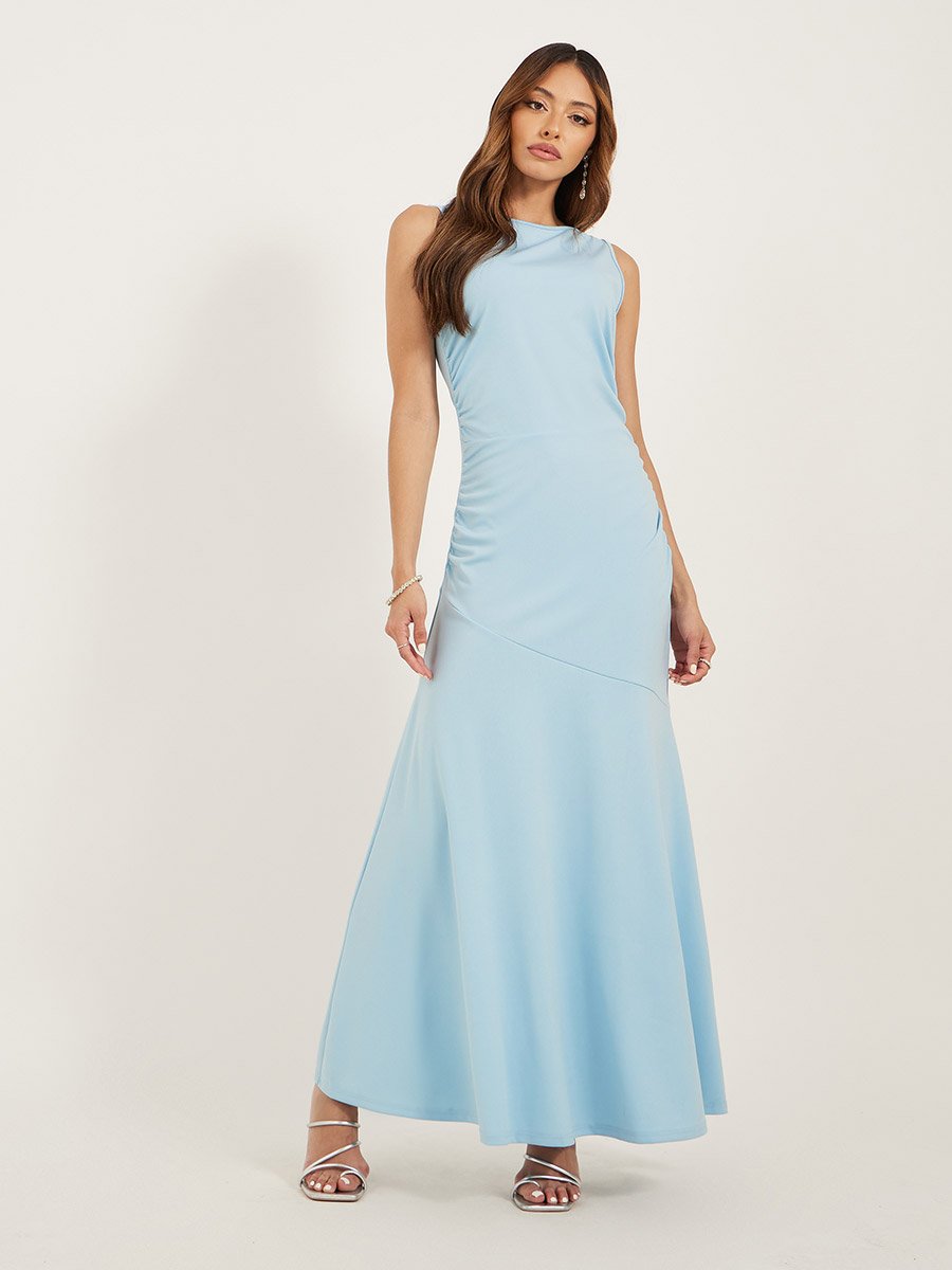 Plain Sleeveless Mermaid Maxi Dress
