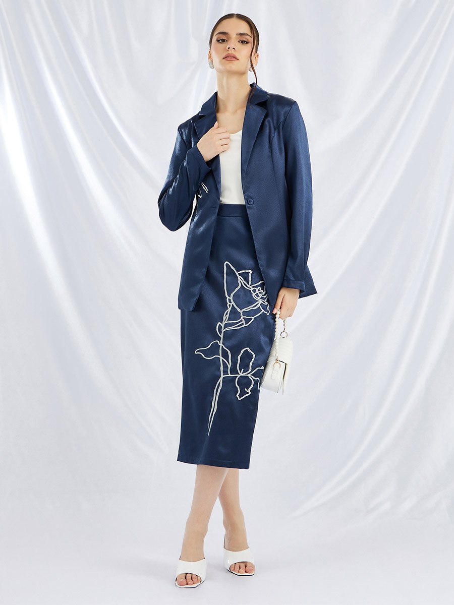 Embellished Regular Fit Regular Length Blazer