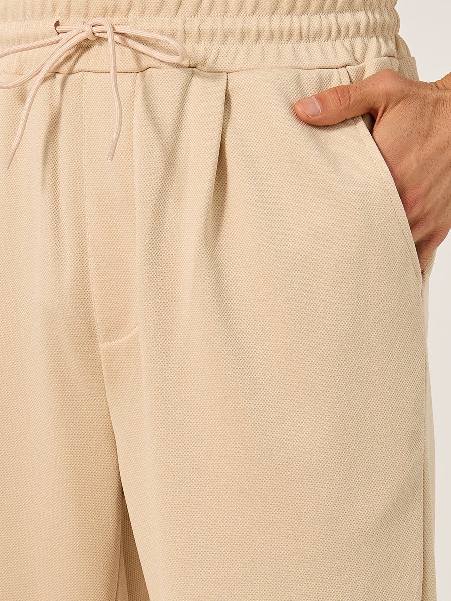 Solid Turn-Up Hem Shorts