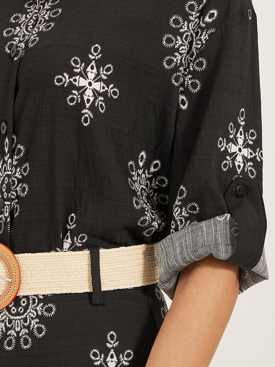 Regular Fit Printed Shirt and Wide Leg Trousers Co-Ords