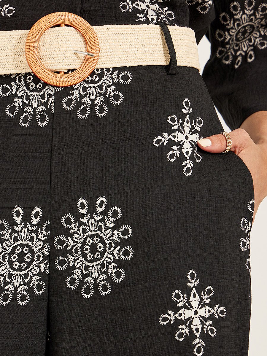 Regular Fit Printed Shirt and Wide Leg Trousers Co-Ords