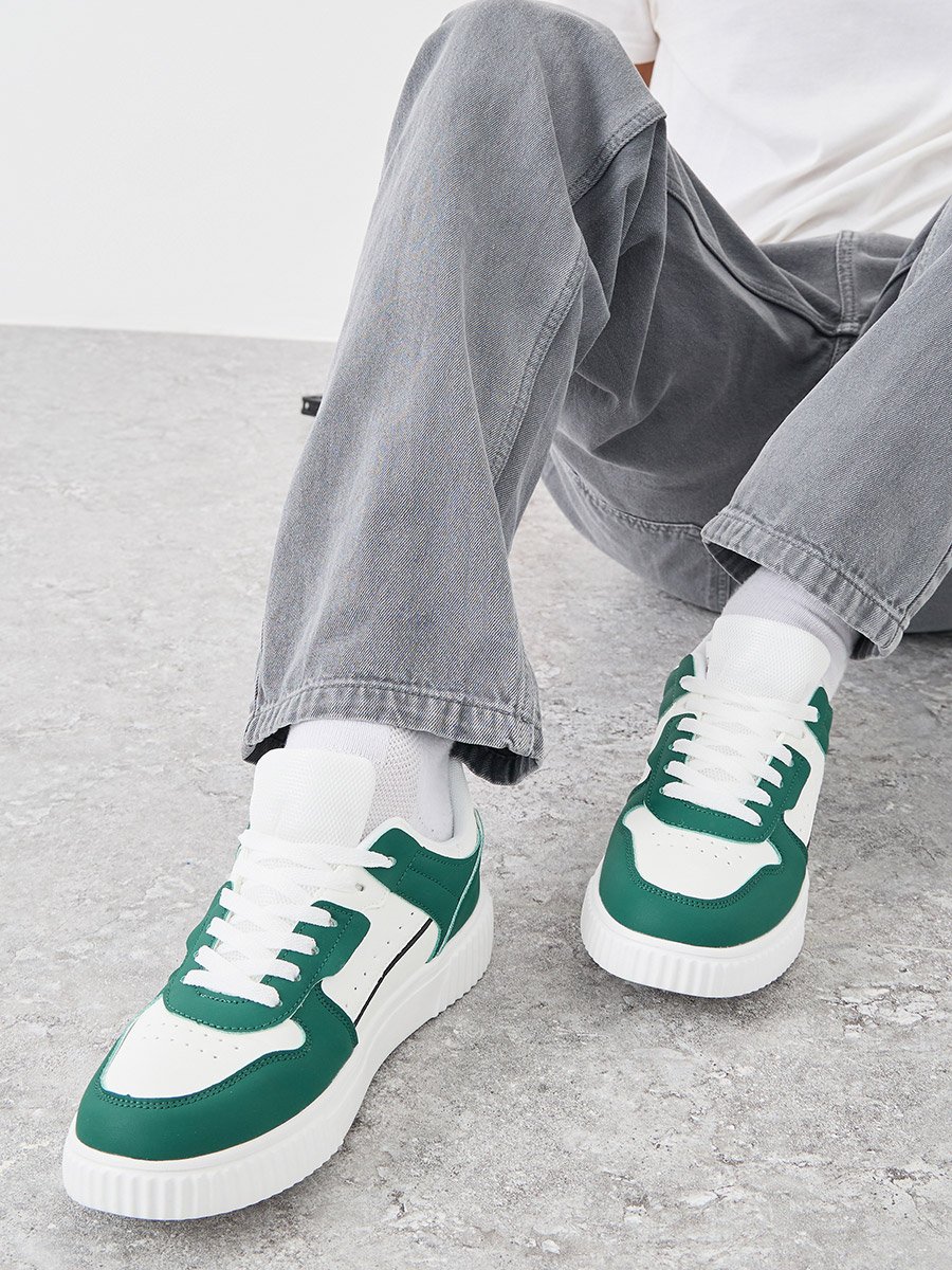 Color Block Breathable Lace Up Sneakers