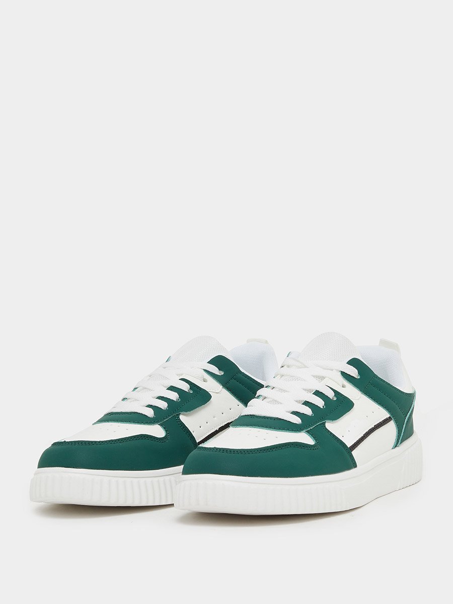 Color Block Breathable Lace Up Sneakers