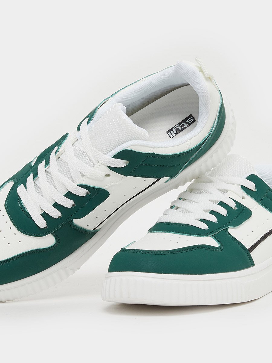Color Block Breathable Lace Up Sneakers