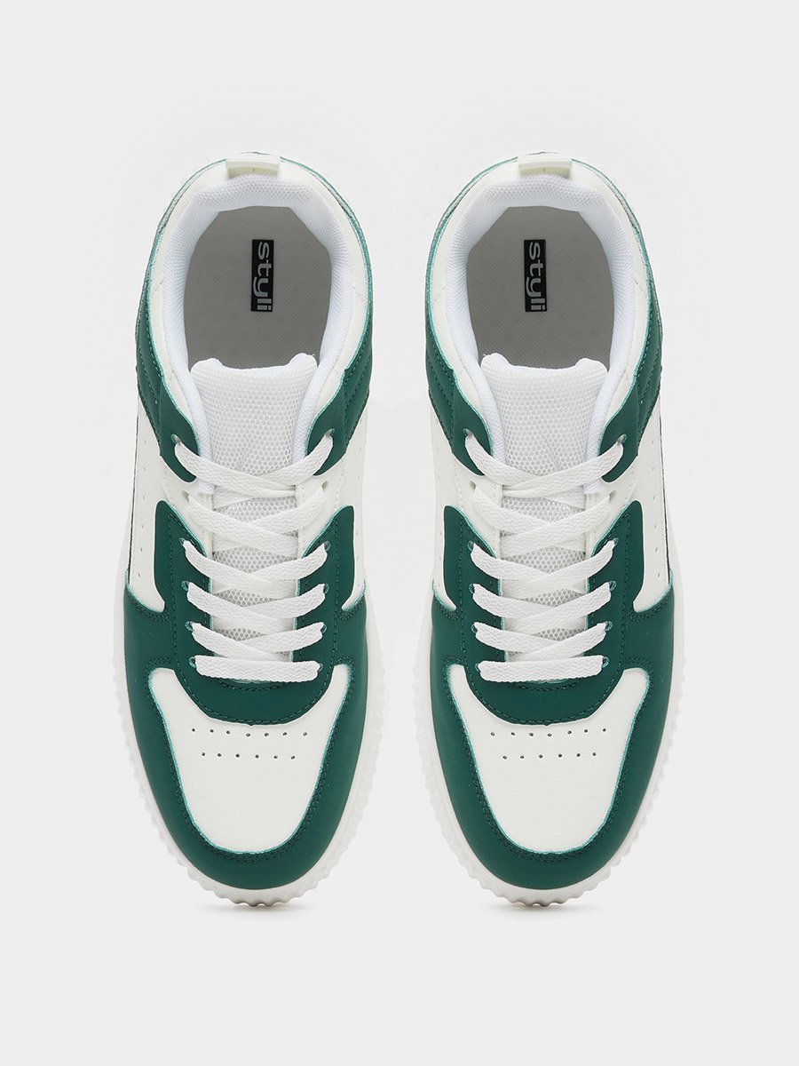 Color Block Breathable Lace Up Sneakers