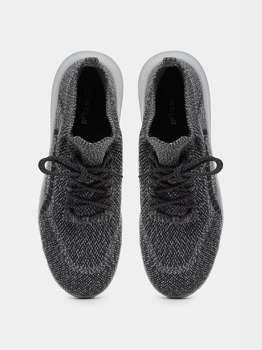 Knitted Slip In Lace Up Sneakers