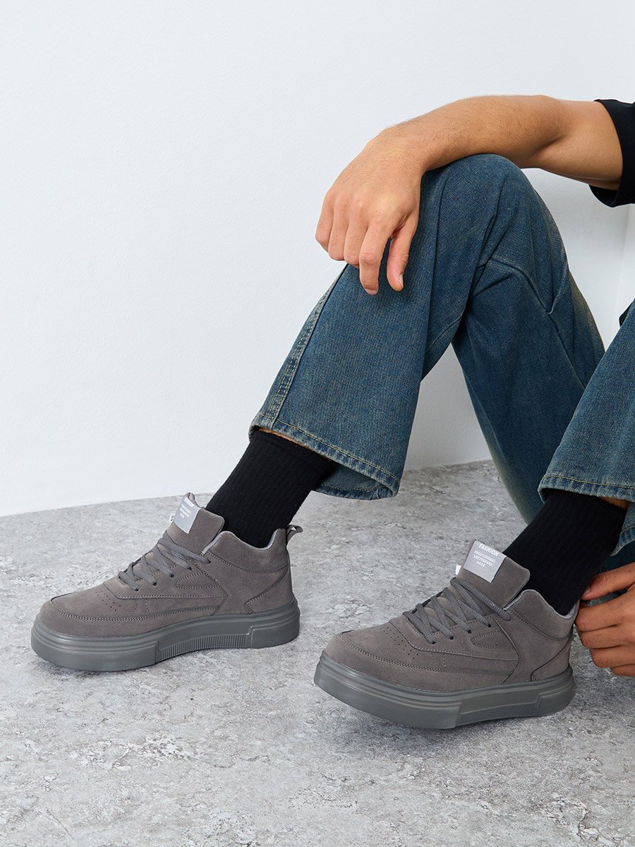 High Top Lace Up Platform Sole Sneakers