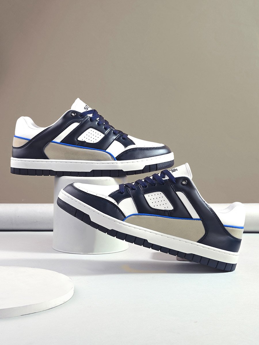 Color Block Court Lace Up Sneakers