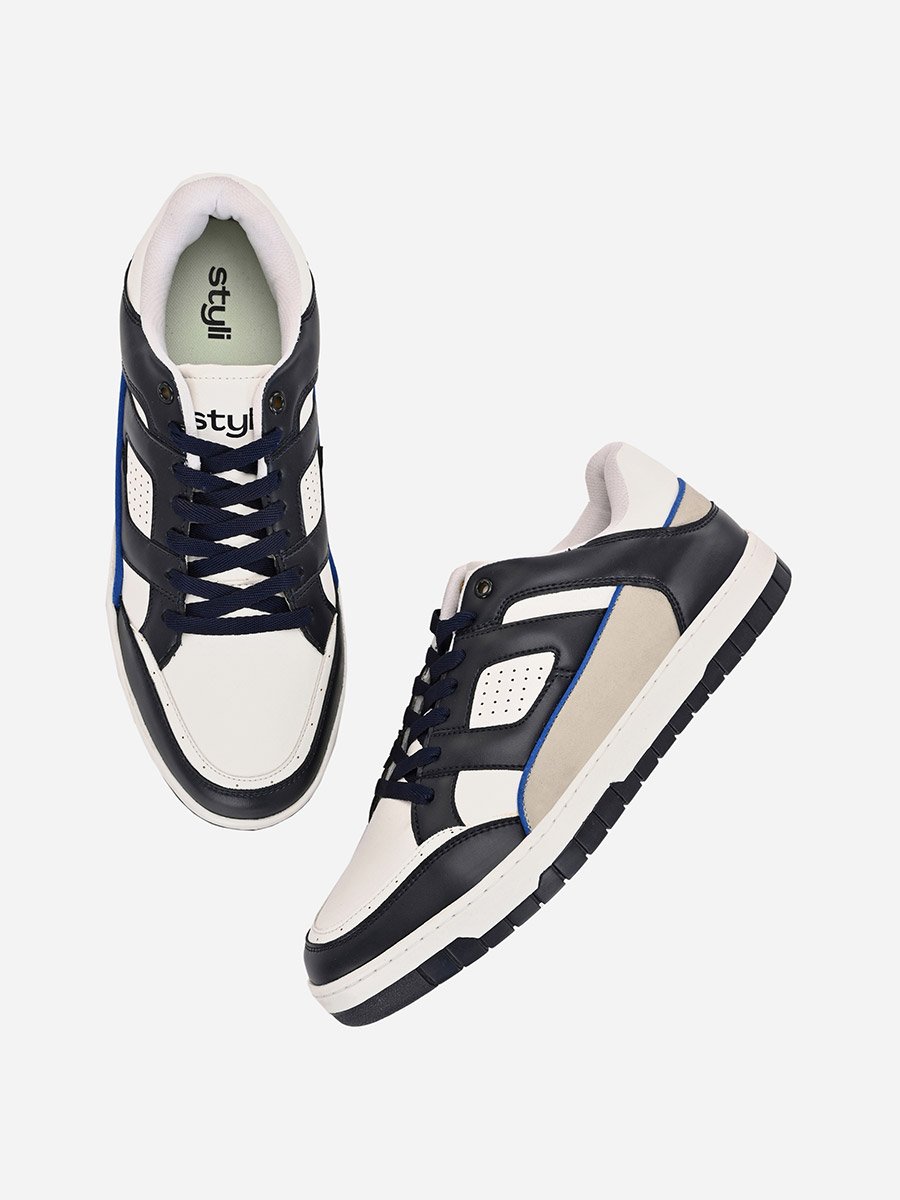 Color Block Court Lace Up Sneakers
