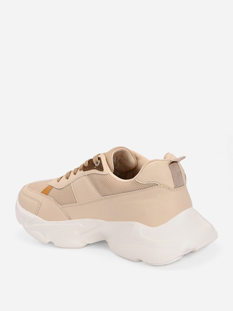 Color Block Chunky Sole Lace Up Sneakers