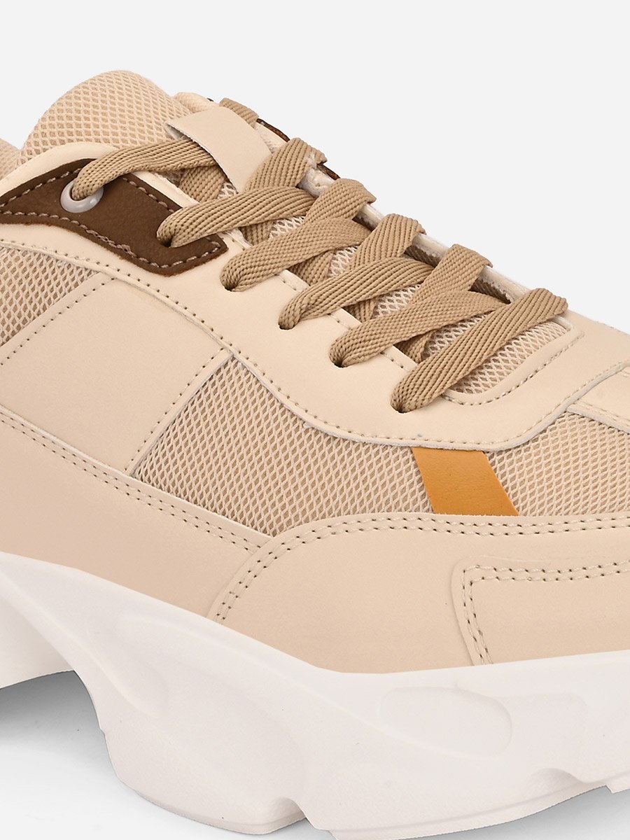 Color Block Chunky Sole Lace Up Sneakers
