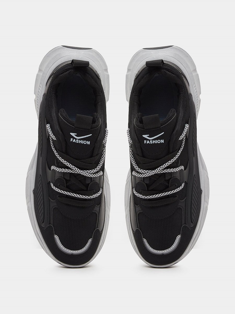 Textured Chunky Sole Lace Up Sneakers