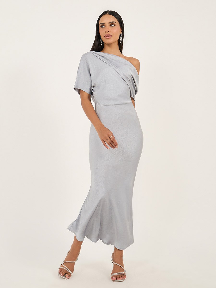 Self Design One Sleeve Mermaid Maxi Dress