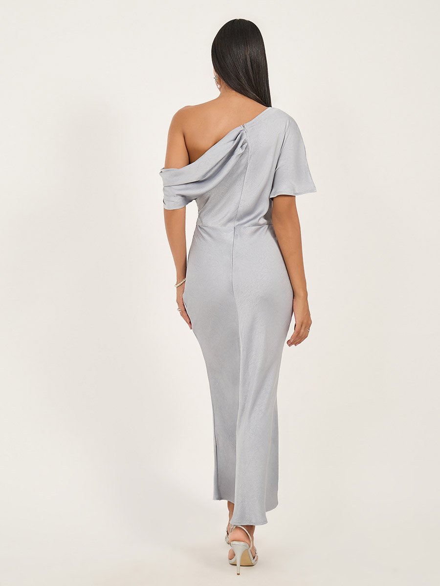 Self Design One Sleeve Mermaid Maxi Dress