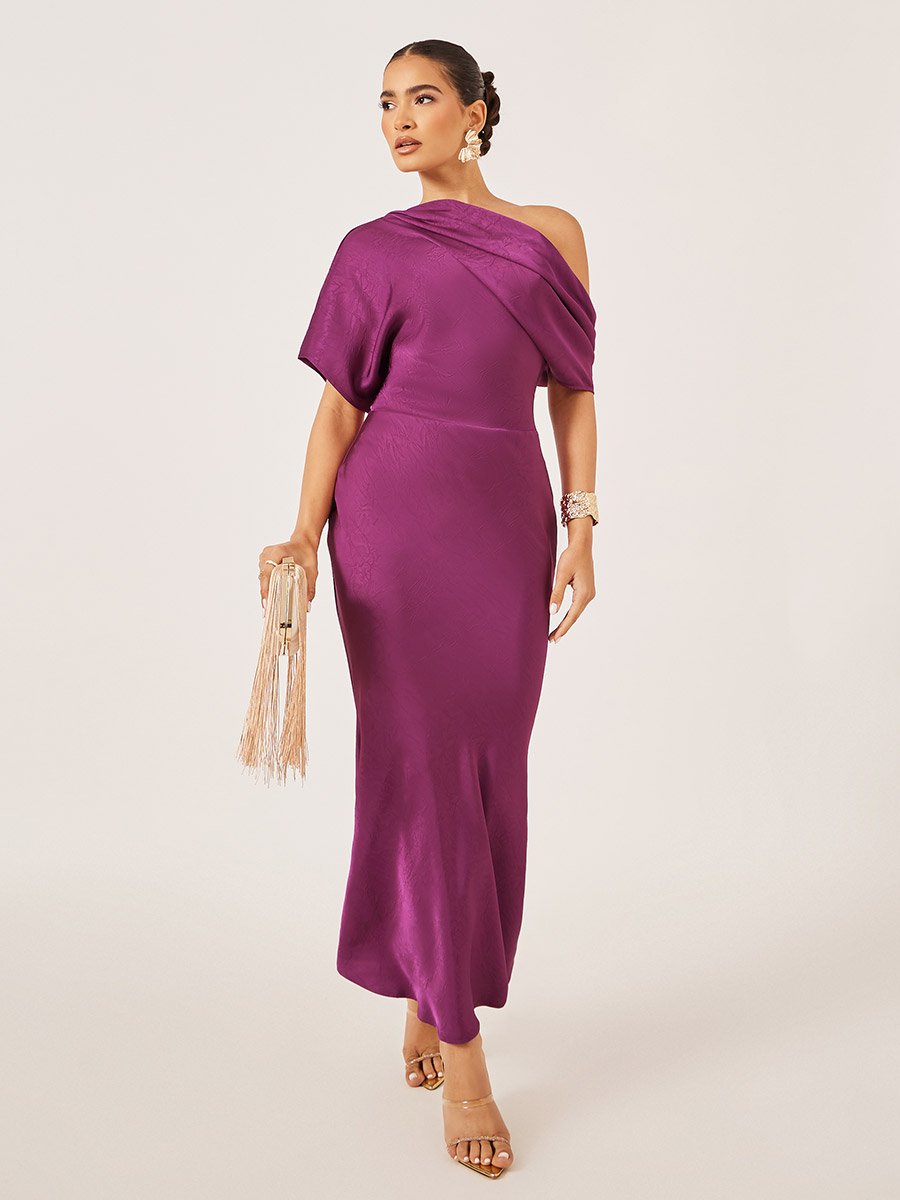 Self Design One Sleeve Mermaid Maxi Dress