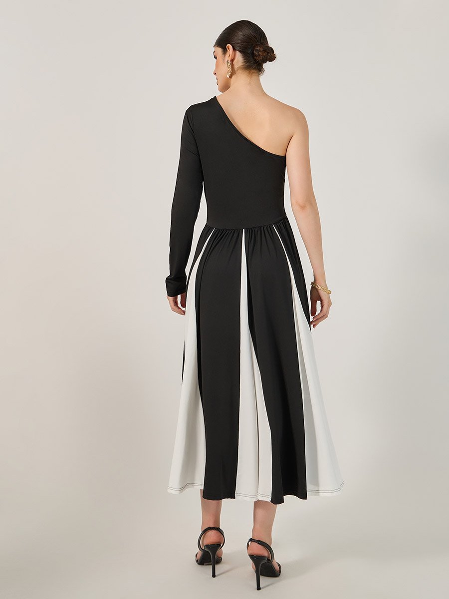 color block one shoulder dress Tory Burch Women's Colorblock One-Shoulder Dress in White, size 4
