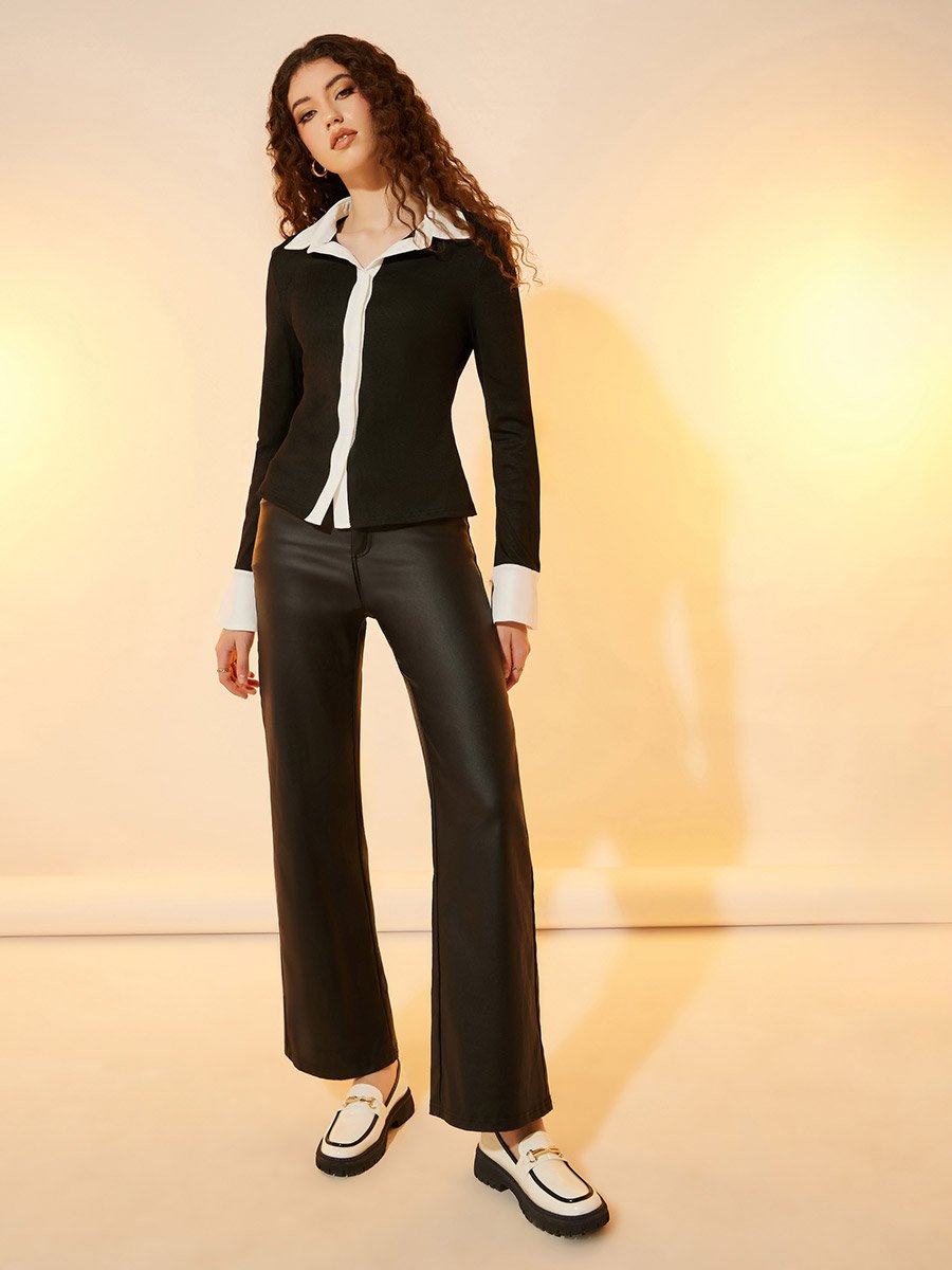 Regular Fit Contrast Trim Knitted Shirt
