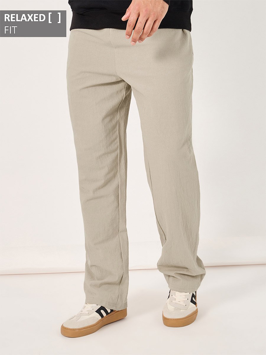 Relaxed Fit Drawstring Waist Woven Pants