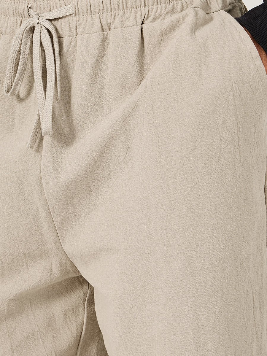 Relaxed Fit Drawstring Waist Woven Pants