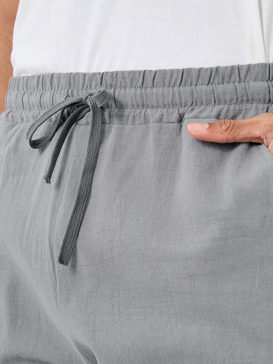 Relaxed Fit Drawstring Waist Woven Pants